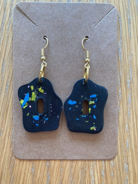 Handmade jewellery  terrazzo earring(colour crush black)