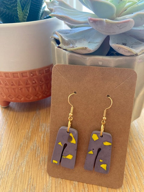 Handmade jewellery  terrazzo earring(colour crush purple 02)