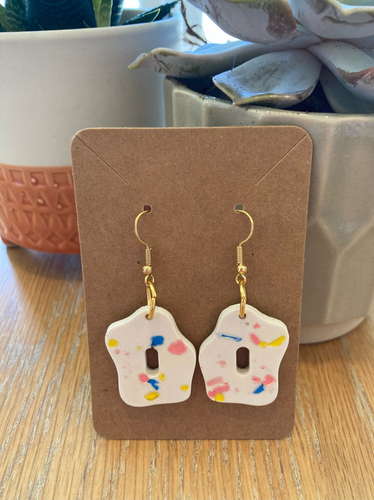 Handmade jewellery  terrazzo earring(colour dust white 01)